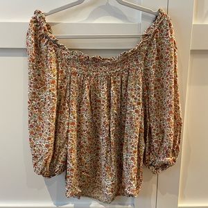 Wide neck boho top